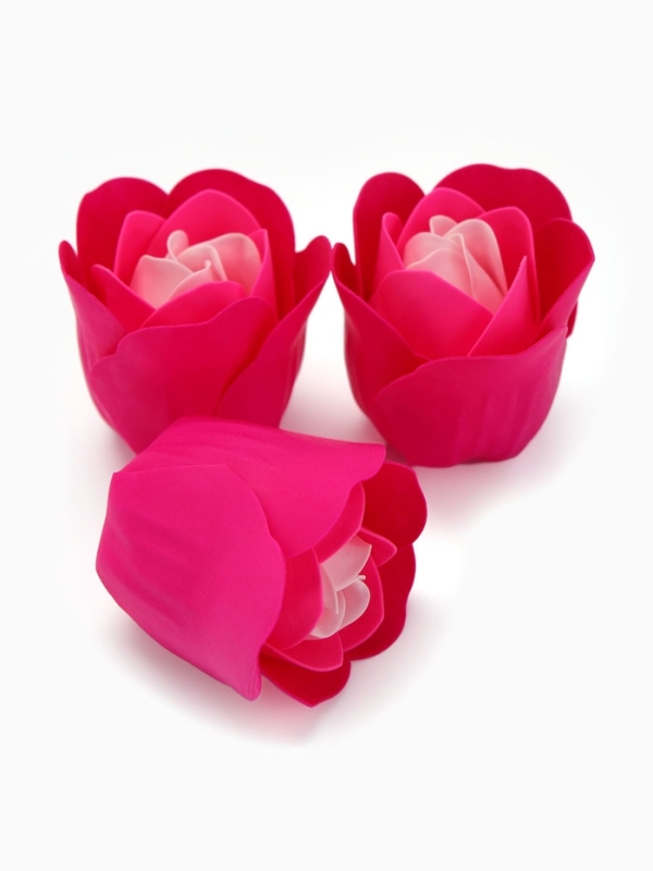 Набор мыльных роз в коробке 16 штук, розово-белые