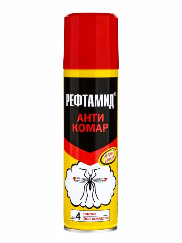 Аэрозоль репеллентный "Рефтамид", Антикомар, с ароматом цитруса/ванили, 145 мл
