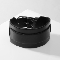 Браслет мужской «Манжета» на ремешке, цвет чёрный, 27 см Браслет мужской «Манжета» на ремешке, цвет чёрный, 27 см