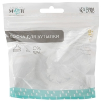 Соска на бутылочку M&B Natural, антиколиковая, от 6 мес., широкое горло &Oslash;50 мм, быстрый поток