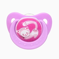 Пустышка ортодонт., с колпачком и держателем, от 0 мес., цвет Фиолет / Роз