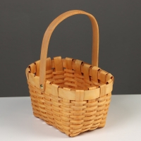 Корзина плетёная, 22&times;16&times;12 см, ручка h=15 см, ива, натуральный цвет