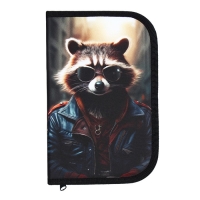 Пенал 1 секция, 130 х 210 х 40 мм, 2 откидные планки, тканевый, Calligrata TOP, Content "Енот" Пенал 1 секция, 130 х 210 х 40 мм, 2 откидные планки, тканевый, Calligrata TOP, Content "Енот"