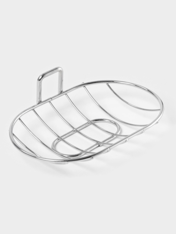 Мыльница овальная настенная Доляна, хром