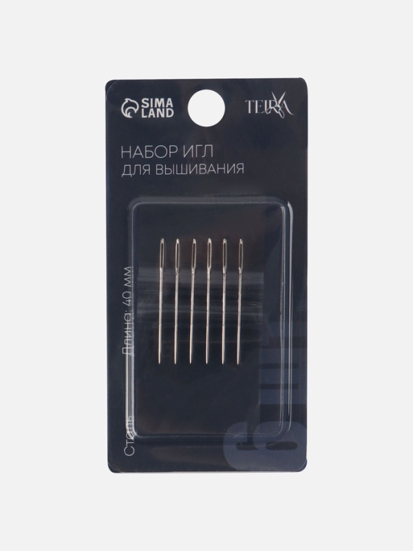 Набор игл для вышивания №120-154 d0,95мм L40мм (наб 6шт цена за наб) сталь TR Набор игл для вышивания №120-154 d0,95мм L40мм (наб 6шт цена за наб) сталь TR
