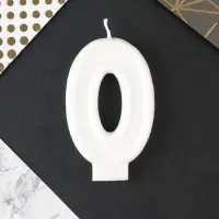 Свеча для торта, цифра 0 &laquo;С Днем рождения&raquo;, 7 х 4,3 см