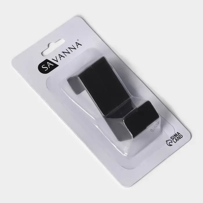 Крючки надверные SAVANNA Black Loft, 2 шт, металл, 5&times;6.5&times;1.5 см, чёрные