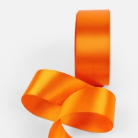 Лента атласная двухсторонняя №751 38мм*25&plusmn;1м ярко-оранжевый TR