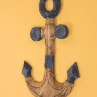 Декор интерьерный "Якорь" дерево 23х2х40 см, цв. сине-коричневый