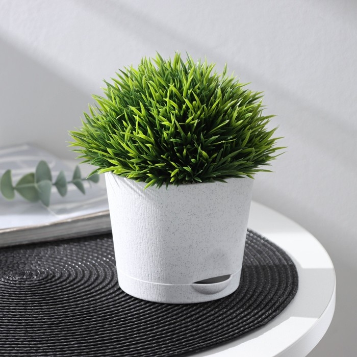 Горшок для цветов с прикорневым поливом &laquo;Альянс&raquo;, 0,4 л, d=10 см, h=8,5 см, мрамор