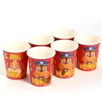 Стакан одноразовый бумажный с тиснением &laquo;С Днем Рождения!&raquo;, 250 мл, Щенячий патруль