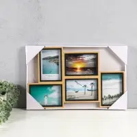 Фоторамка МДФ, стекло на 5 фото 10х15 "Сливки" 28,5х45,5х2,2 см