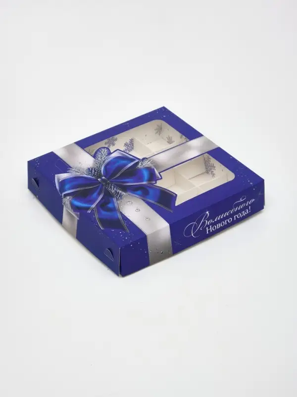 Коробка для конфет &laquo;Бант новогодний&raquo;, 18.9&times;18.9&times;3.8 см