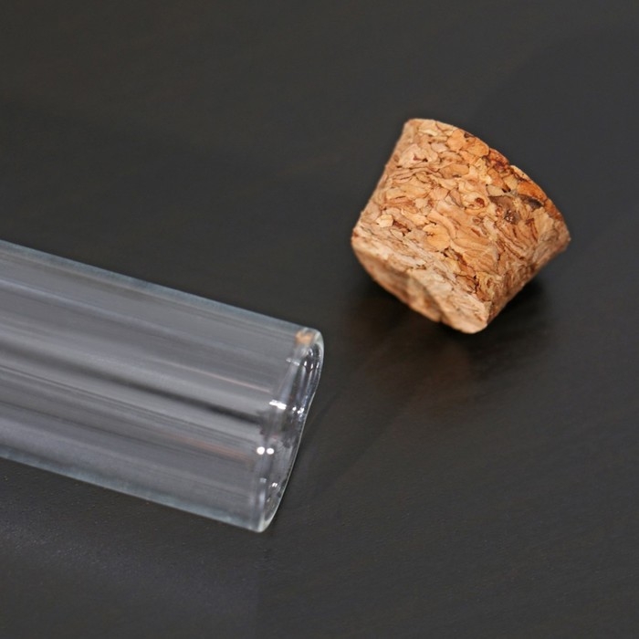 Колба стеклянная для заваривания с пробкой из бамбука &laquo;Алхимия&raquo;, 2&times;12 см, набор, 12 шт