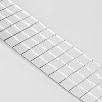 Зеркальная мозайка клеевая, 1 &times; 1 см, 4 ряда 4 см &times; 1 м, серебряное стекло