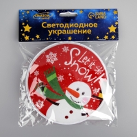 Светодиодная игрушка на липучке &laquo;Снеговик&raquo; 13 см, батарейки LR44х3 (в комплекте), свечение мульти