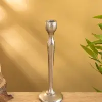 Подсвечник "Лёд" алюминий 28 см, цв. серебро