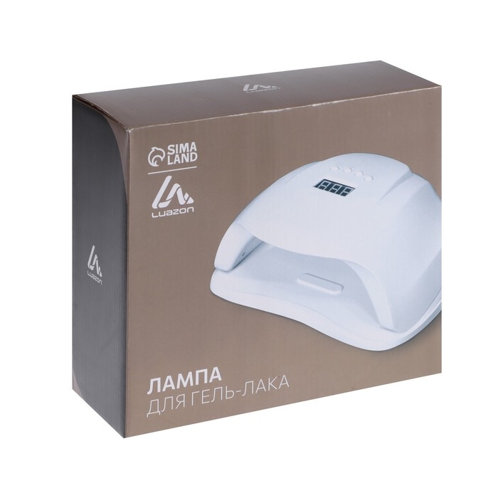 Лампа для гель-лака Luazon LUF-02, UV/LED, 54 Вт, 36 диодов, таймер 10/30/60 с, 220 В, белая Лампа для гель-лака Luazon LUF-02, UV/LED, 54 Вт, 36 диодов, таймер 10/30/60 с, 220 В, белая