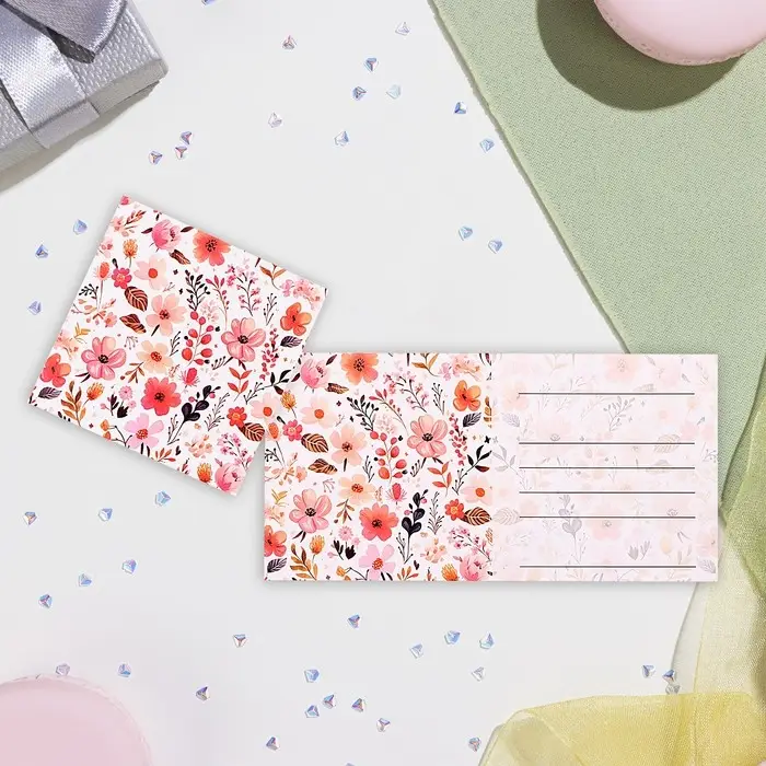 Мини-открытка "Цветочная" 7,5х7,5 см