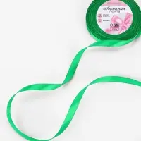 Лента атласная, 10 мм &times; 23 &plusmn; 1 м, цвет зелёный №19