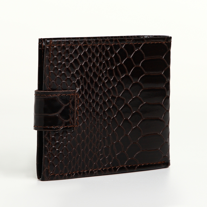 Портмоне мужское на кнопке, TEXTURA, для карт, для монет, цвет коричневый