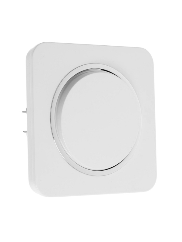 Выключатель проходной, серия "Circular", 10 А, 1 кл., скрытый, белый, серебристая рамка