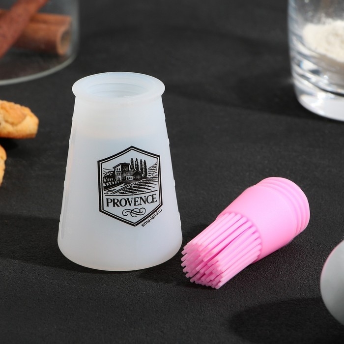 Кисть для масла &laquo;Прованс&raquo;, 11.8 х 5.2 см, силикон, цвет розовый