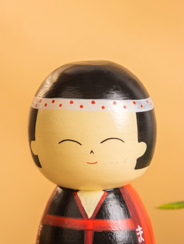 Деревянная кукла кокеши "Хидео" 9х9х21 см
