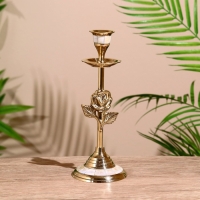 Подсвечник "Роза" латунь, перламутр 20,5 см Подсвечник "Роза" латунь, перламутр 20,5 см