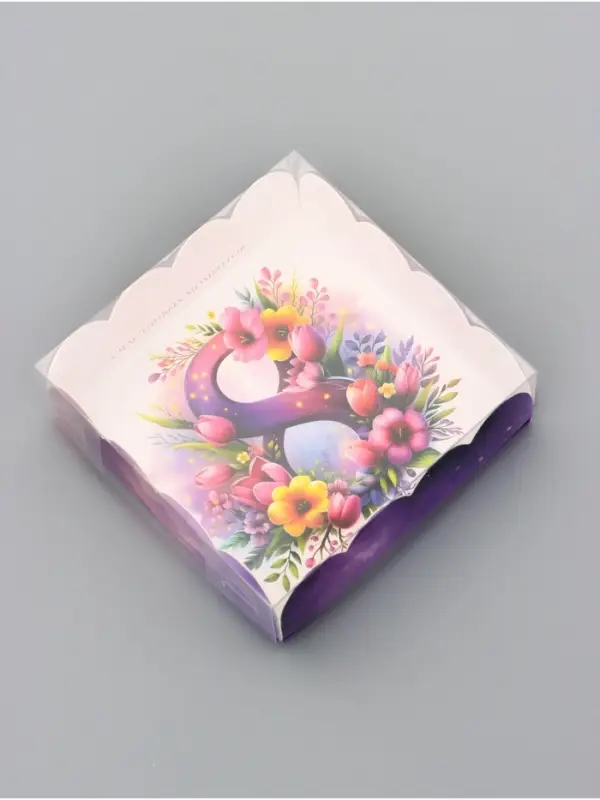 Коробка для печенья, &laquo; 8 марта&raquo;, 9&times;9&times;3 см