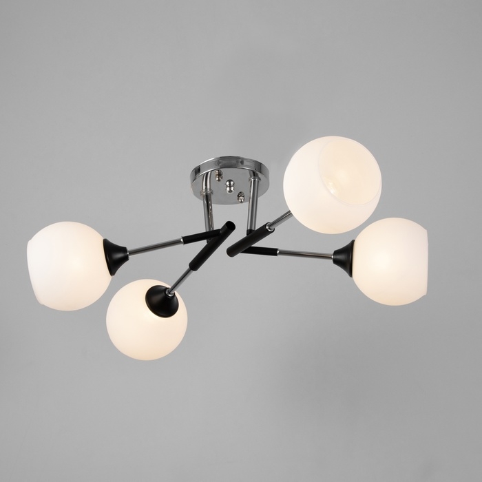 Люстра Люстра "Индис" 4хЕ27 40Вт черно-хромовый 60х60х26 см