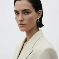 Серьги "Сияние вечера" сердце, цвет чёрный в золоте