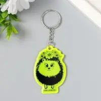 Брелок пластик светоотражающий "Ёжик в цветочном венке" 5,5х3,8 см