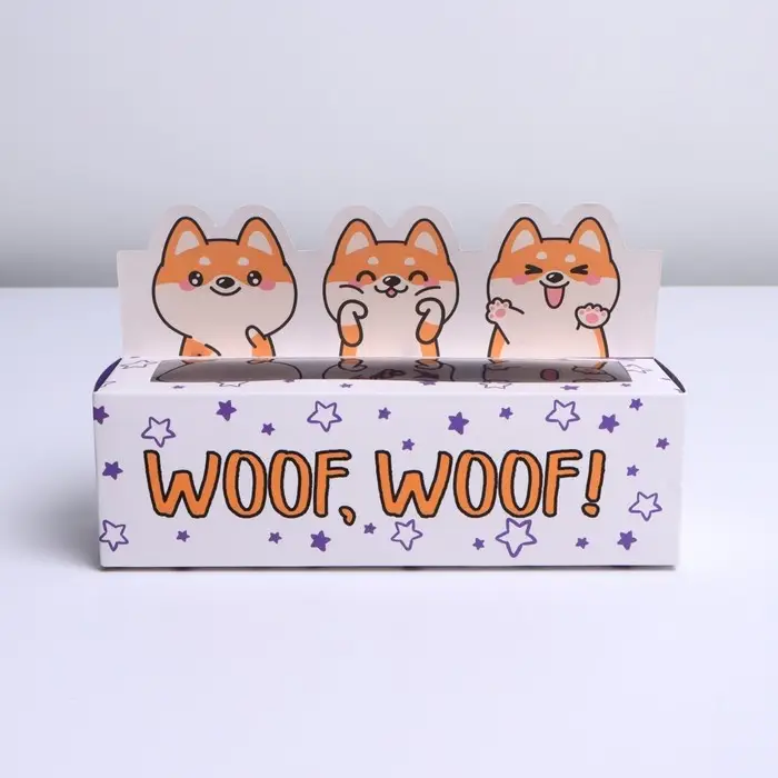 Коробка для макарун кондитерская, упаковка, &laquo;WOOF&raquo;, 18 х 5,5 х 5,5 см