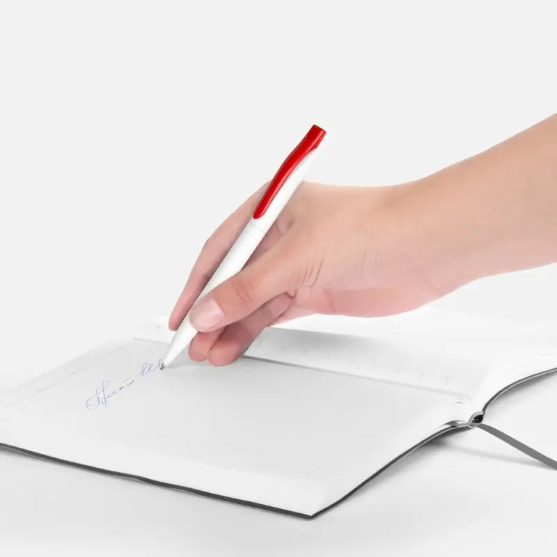 Ручка шариковая Pin, белая с красным