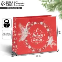 Пакет подарочный новогодний ламинированный &laquo;Новогоднее вдохновение&raquo;, MS 18 х 23 х 10 см