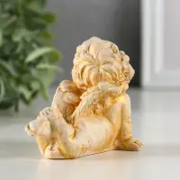 Фигура гипс "Ангел на животе лежит" 6х8 см, позолота