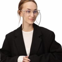 Шнурок для очков на шею 70 см силиконовый, черный Шнурок для очков на шею 70 см силиконовый, черный