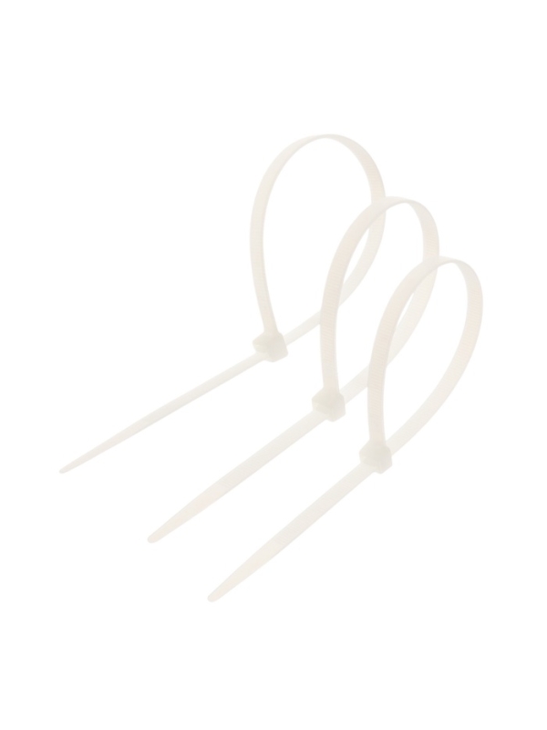 Хомут нейлоновый для стяжки, ТУНДРА, одноразовый, 7,2х250 мм, белый, 50 шт