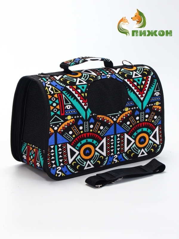 Сумка - переноска для животных "Иллюзия", размер S, 37,5 х 17 х 22 см