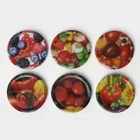 Крышка для консервирования Komfi &laquo;Калейдоскоп&raquo;, ТО-100, жесть, винтовая, лак, литография, фасовка 15 шт., разноцветная