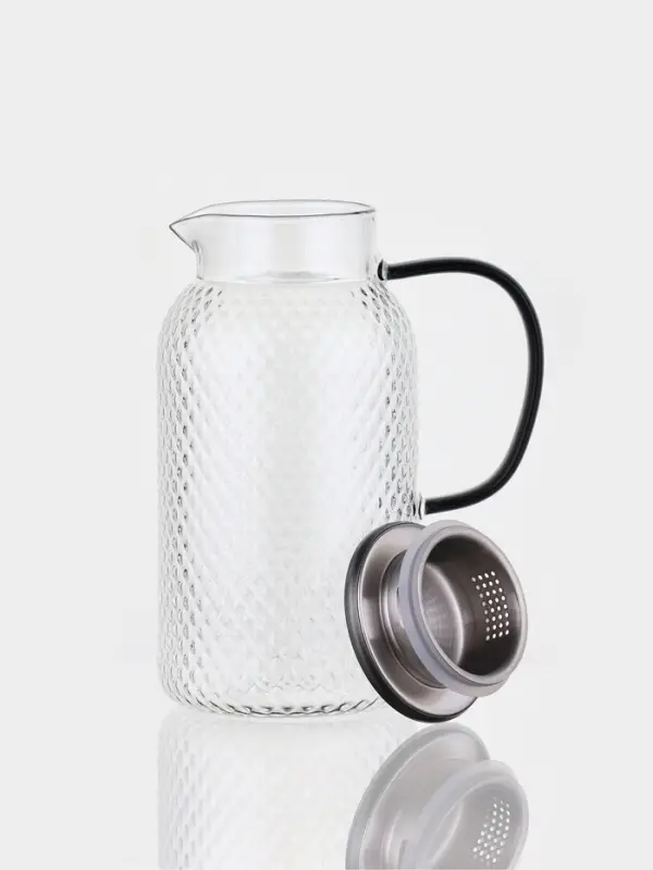 Кувшин "Богема.Соты", черная ручка/крышка-сито, 16х11х23 см