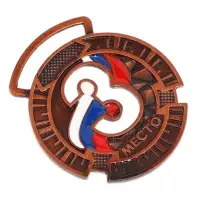 Медаль призовая бронза, d=3.5 см, 3 место, без ленты