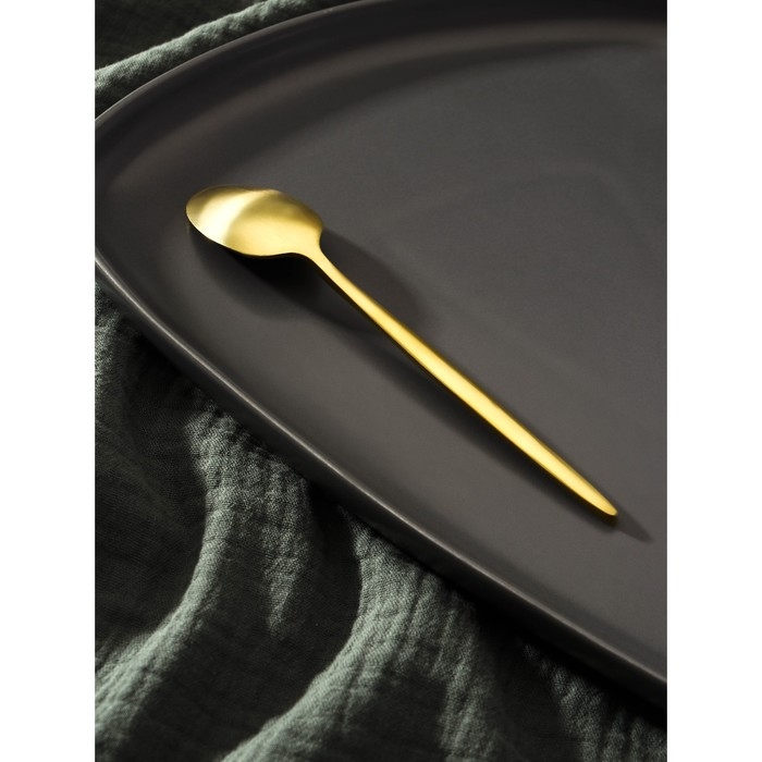 Ложка чайная из нержавеющей стали Magistro &laquo;Оску базис&raquo;, длина 15 см, цвет золотой