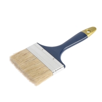 Кисть плоская ТУНДРА, натуральная щетина, пластиковая рукоятка, 4", 100 мм