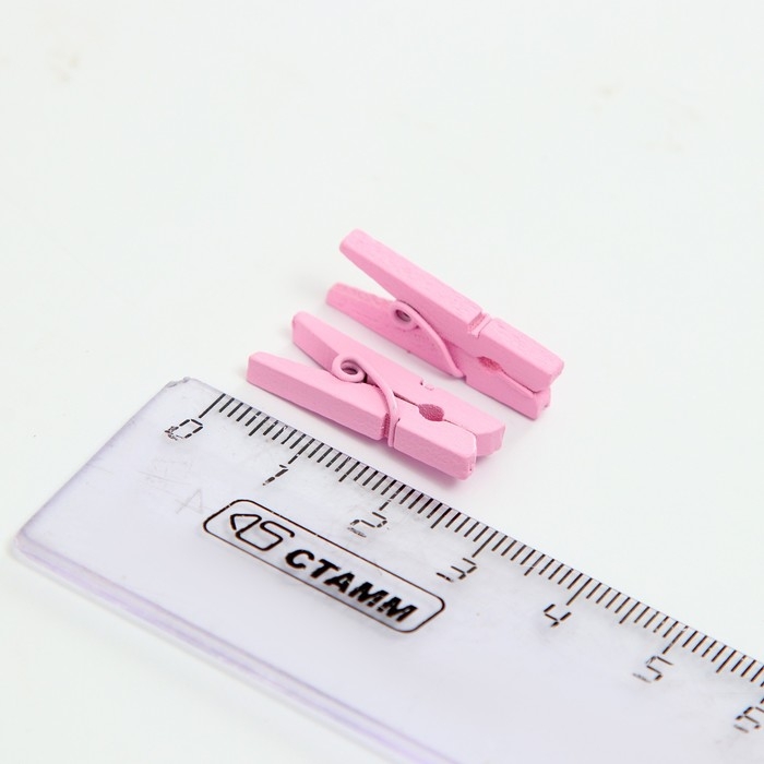 Набор прищепок для декора 50 шт., розовые &mdash; 2,5 см
