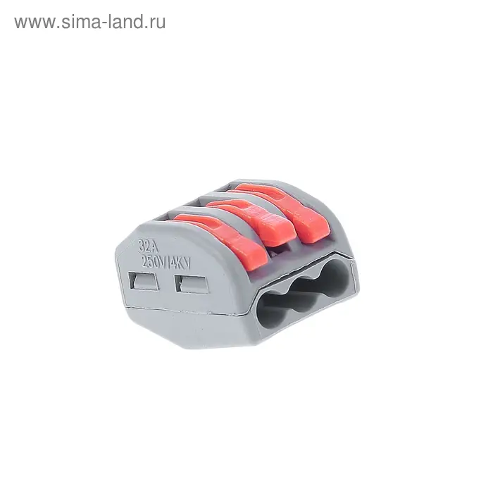 Клемма компактная соединительная Smartbuy, 3 отверстия с рычагами