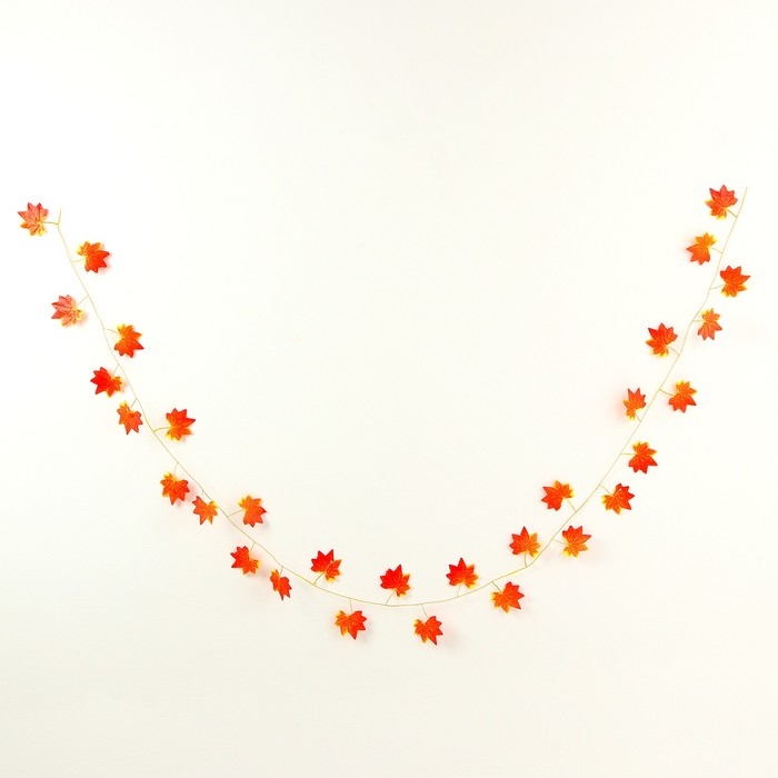 Декор &laquo;Гирлянда из листьев&raquo; длина: 2,4 м, ширина: 17 см, цвет красно-жёлтый
