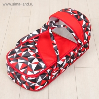 Коляска-трансформер &laquo;Гном&raquo;, пластиковые колёса, оттенки красного, рисунок МИКС