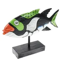 Сувенир "Рыба разноцветная" дерево на подставке 37х9х29 см